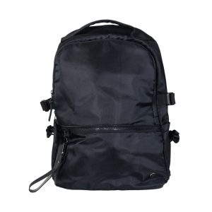 Sporty Nylon Square Backpack Black