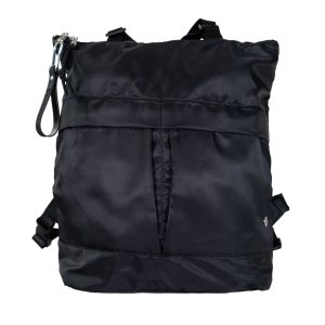 Convertible Nylon Tote / Backpack Black
