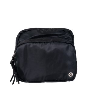 Square Double Zip Waist Bag/Sling Black