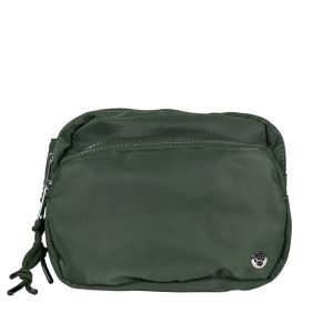 Square Double Zip Waist Bag/Sling Olive